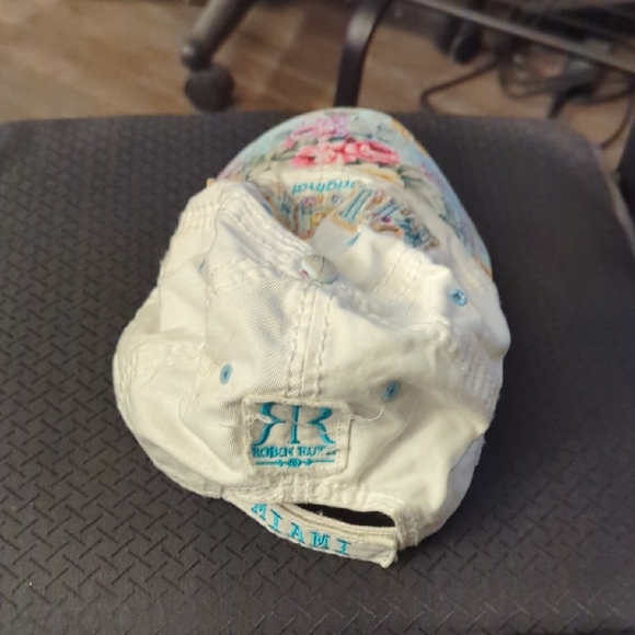Robin Ruth Miami Floral Cap - white, Pink, And Blue Floral - Picture 6 of 6